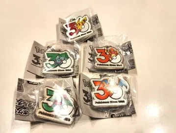 포켓몬 30주년 메탈 참 마스코트 5종 세트