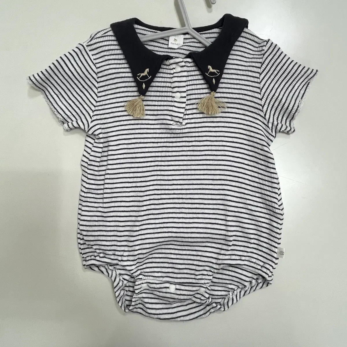일본 70-80 유아 세라 골지 바디슈트