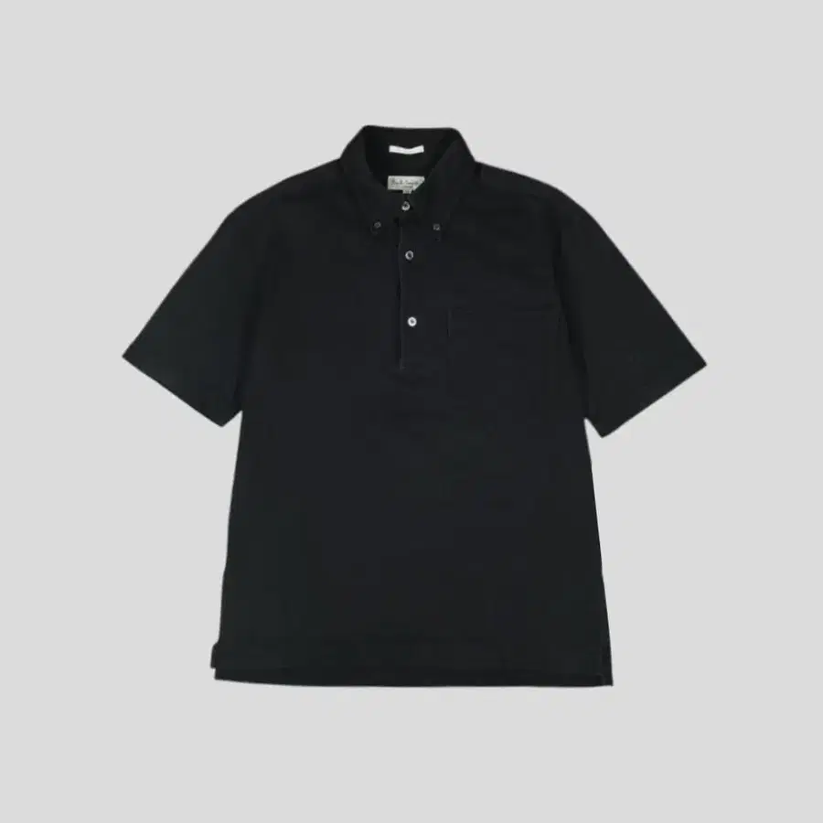 PAUL SMITH 폴스미스 JP 피그먼트 블랙 체스트포켓 버튼다운 PK 피케 반팔 티셔츠 MADE IN JAPAN S