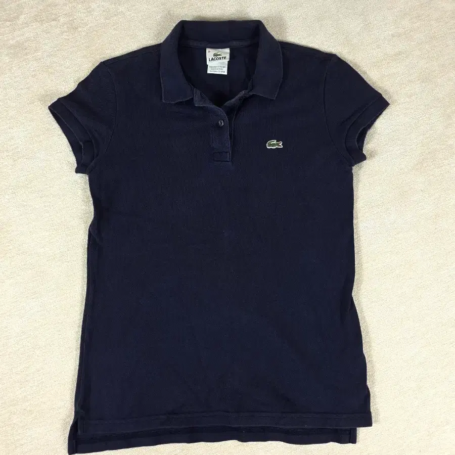 라코스테(LACOSTE) 스판 피케 반팔 카라티 네이비