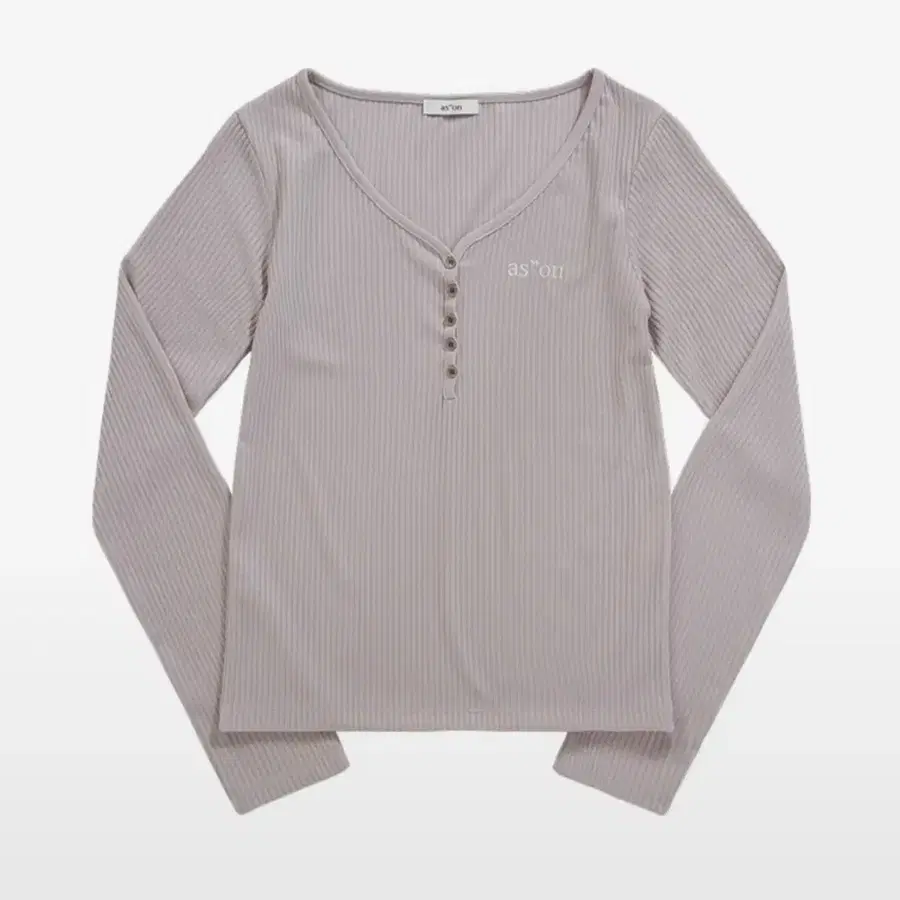 애즈온 WISH RIBBED BUTTON TEE / PINK