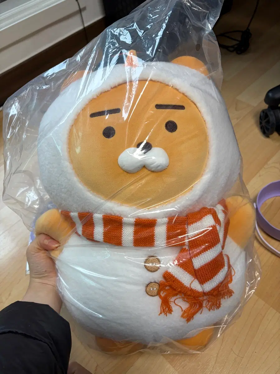 카카오프렌즈 라이언 눈사람 인형