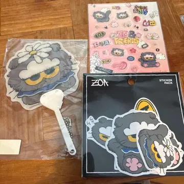 ZO&FRIENDS ZOA 스티커 부채 3종 세트