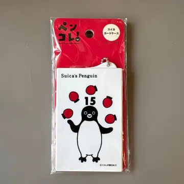 Suica 펭귄 수박 카드 케이스 15th 딸기 무늬