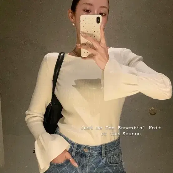 칙스라벨 아이린 벨 니트 아이보리 새상품