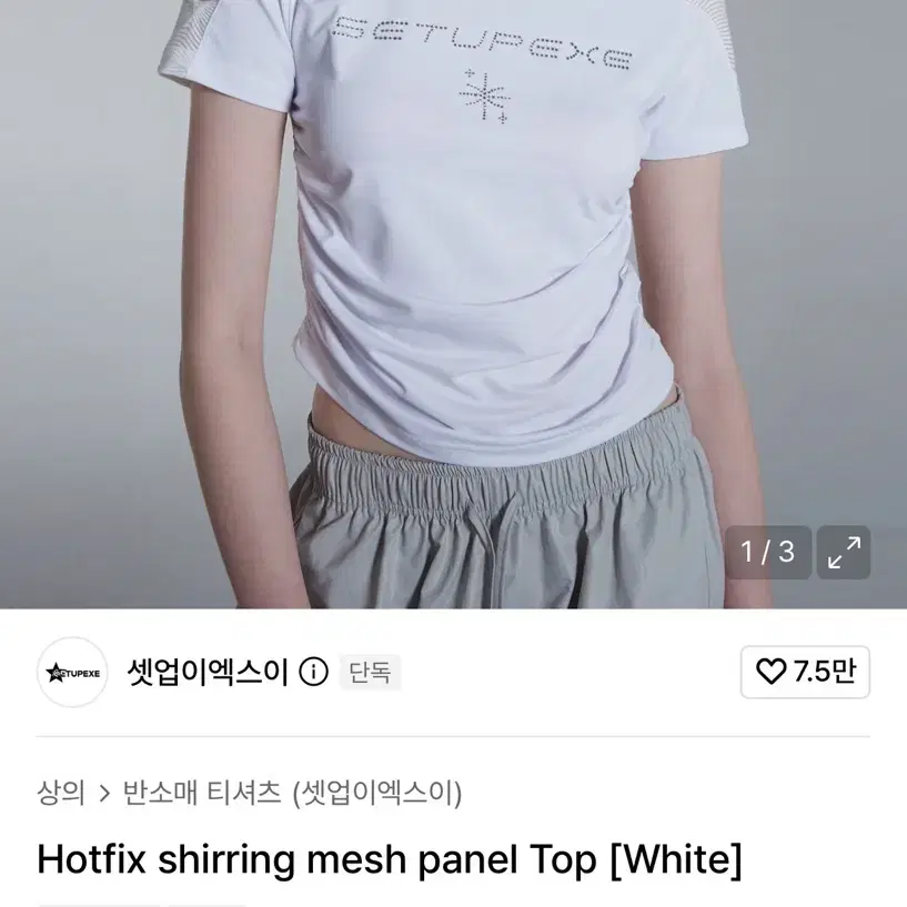 SETUPEXE- Hotfix Shirring Mesh Top white