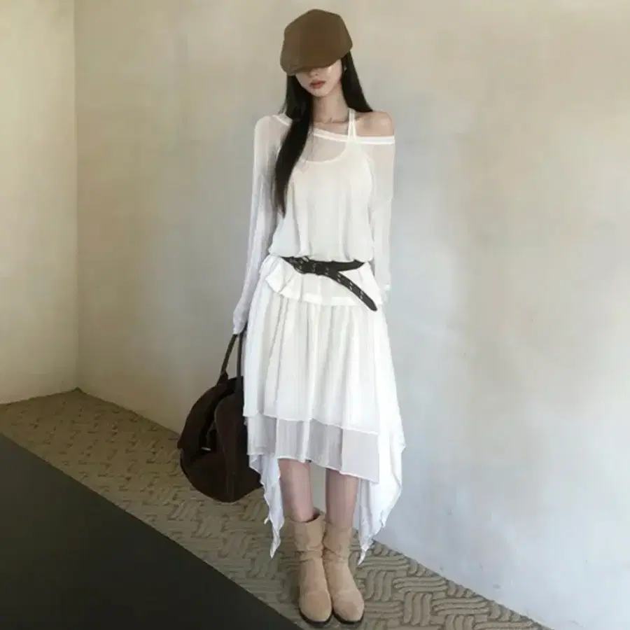 에이블리 피니 언발러프 빈티지 미디스커트