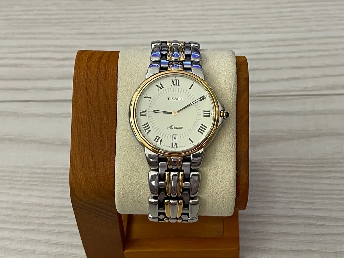 [TISSOT] 티쏘 마르퀴즈 명작 빈티지 라인 남성용 금장 콤비 메탈시계