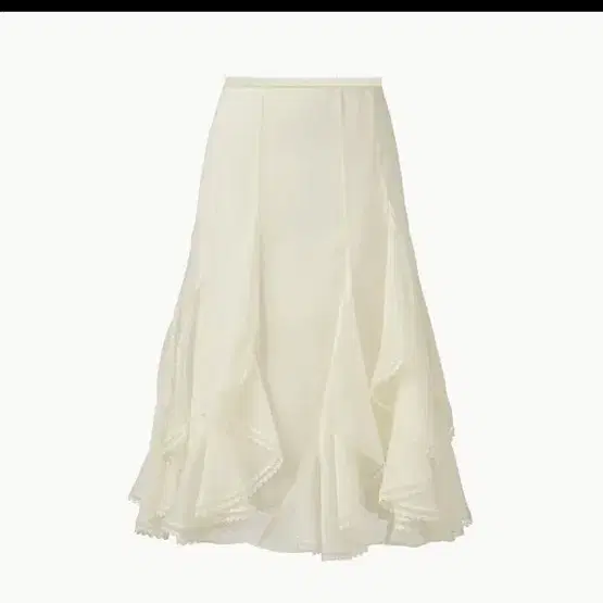 쿠메 kume Frill Chiffon Midi Skirt 프릴 쉬폰 미디 스커트 아이보리