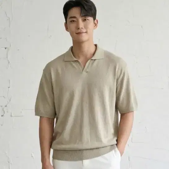로건(LOGAN) 남성 니트 반팔 카라티 L(100)