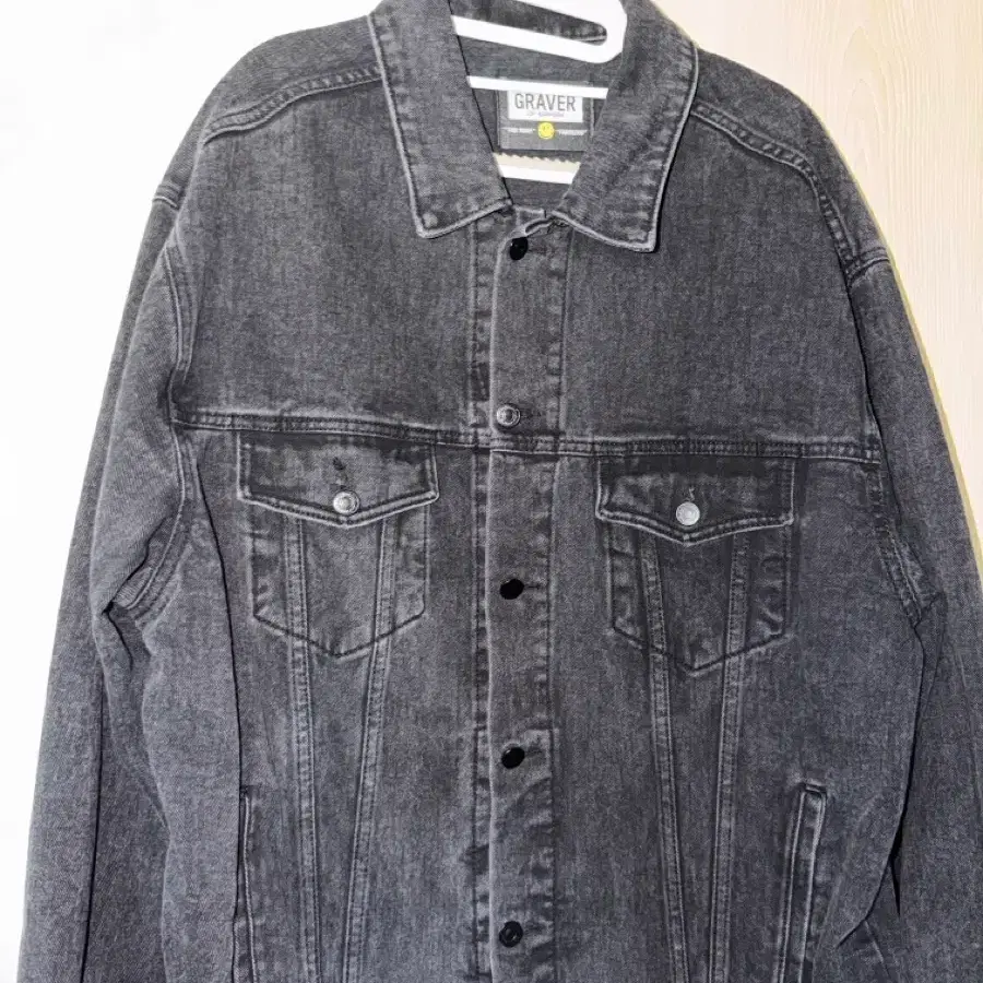 GRAVER OF ANAHEIM Black Washed Denim Jacket