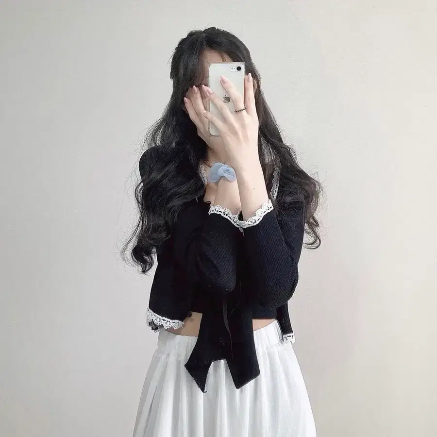 레이스 블랙 가디건