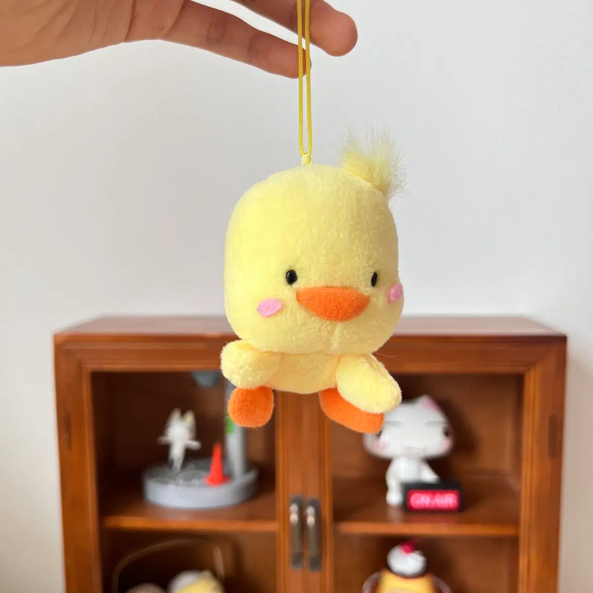 일본 고전 닛신 치킨라멘 병아리 인형 키링