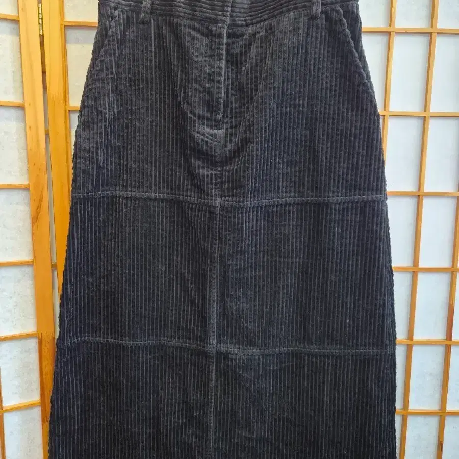 스튜디오톰보이 골덴 롱 스커트 검정