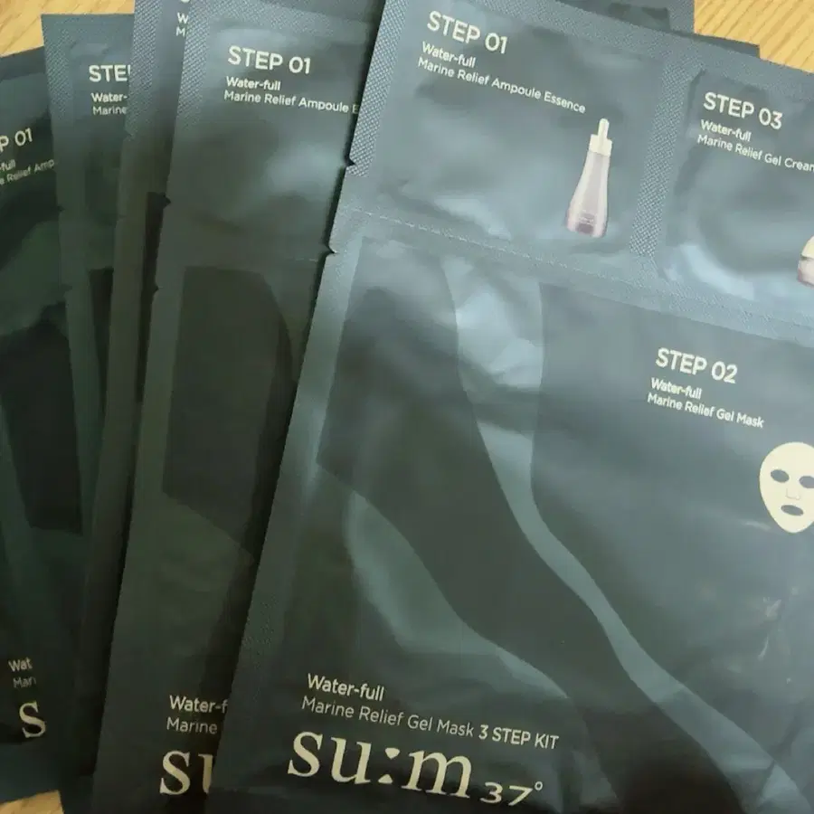 7매 세트) 숨37 워터풀 마린 릴리프 마스크 3STEP KIT 숨 마스크팩
