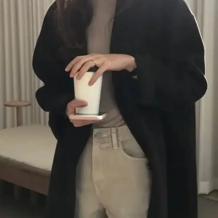 시어드 브러쉬 코트 카키