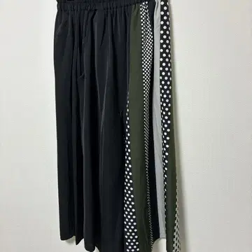 [비대칭] 와이드 팬츠 이지 팬츠 도트 무늬 스트라이프