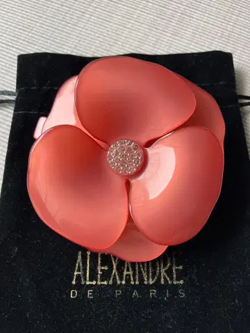 알렉상드르 드 파리 까멜리아 머리핀 코랄 핑크 9cm