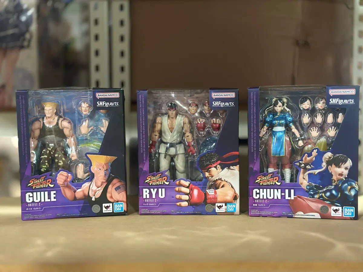반다이남코 SHFiguarts 스트리트파이터 피규어 (류/가일/춘리)