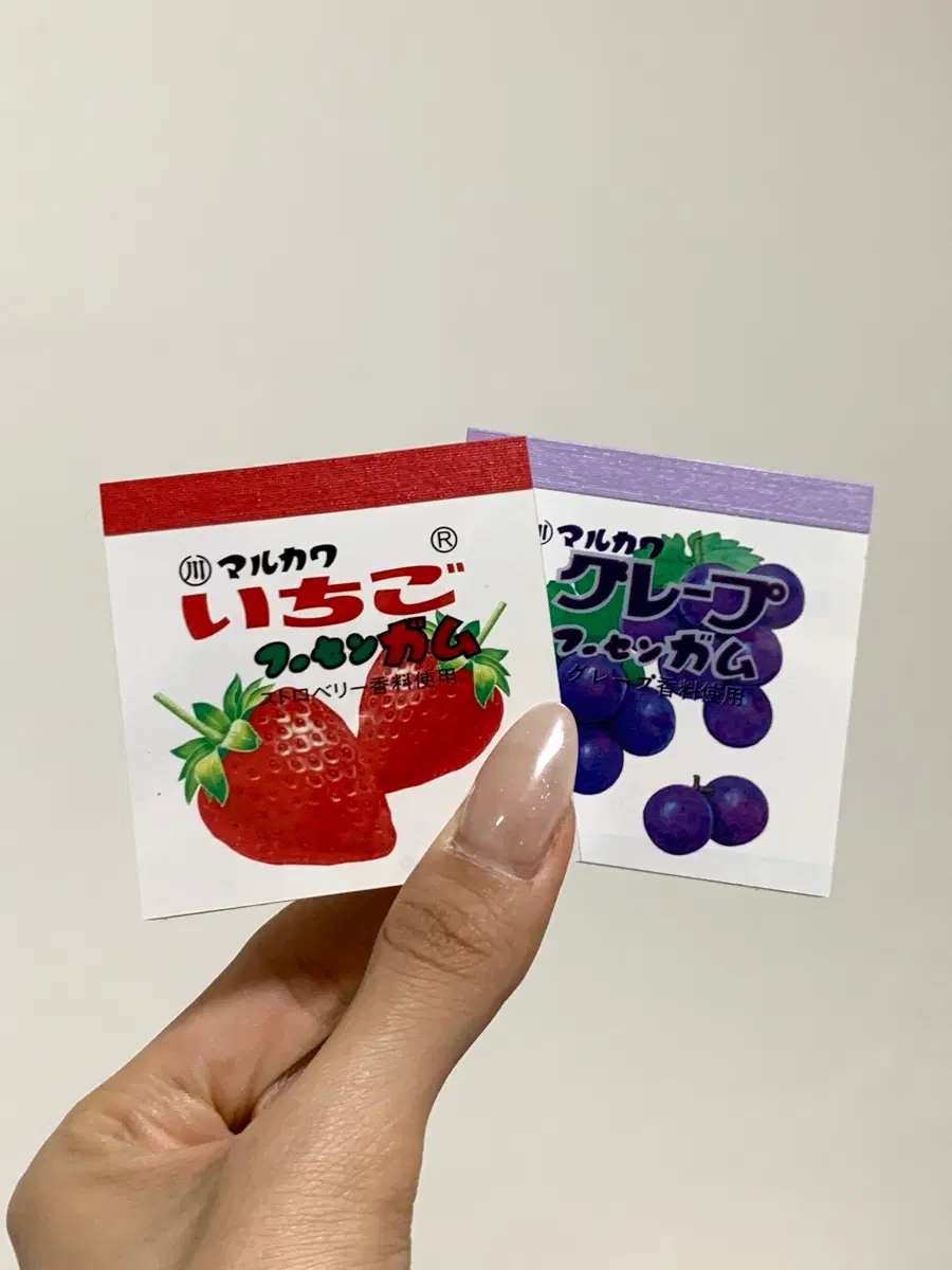 일본 마루카와 풍선껌 딸기맛 포도맛 미니 메모지