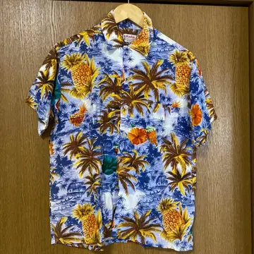 South Pacific 알로하 셔츠 파인애플 패턴 M
