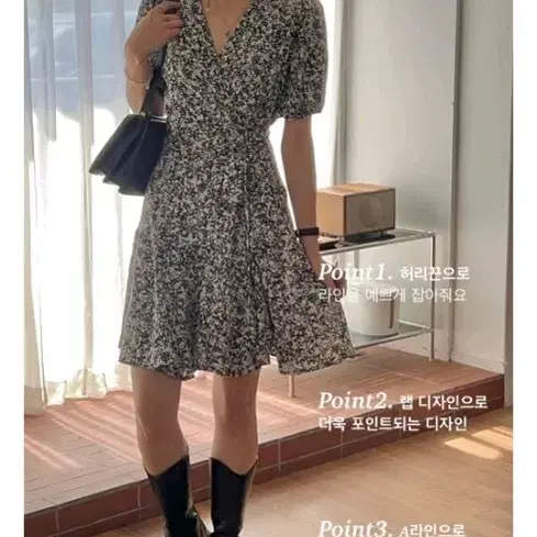 자체제작 플라워 쉬폰 랩 원피스