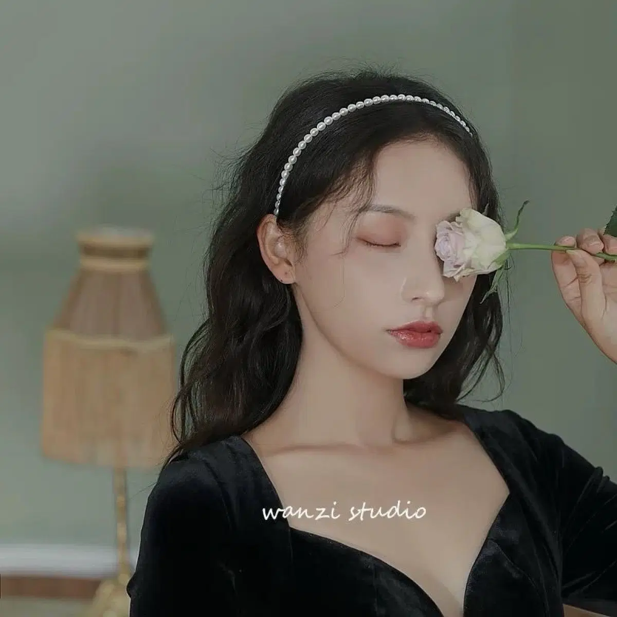 진주 헤어밴드