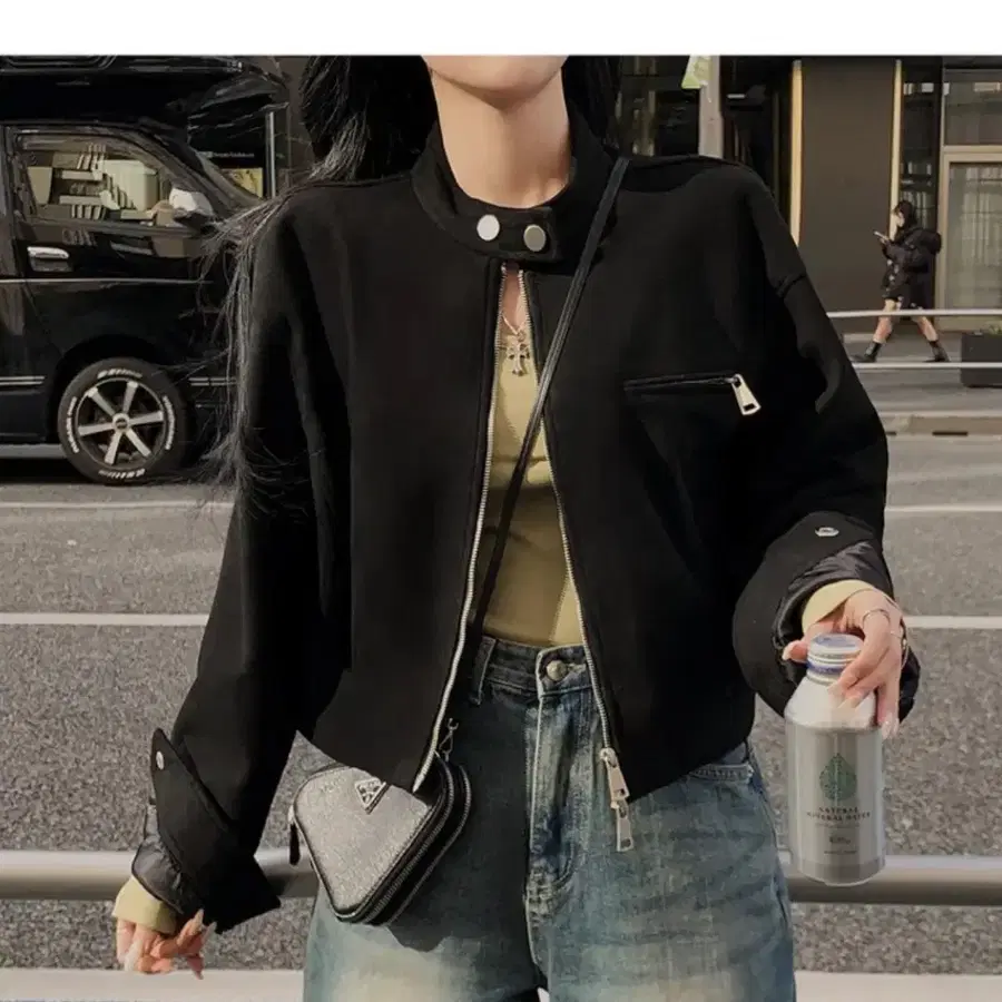 블랙 스웨이드 자켓