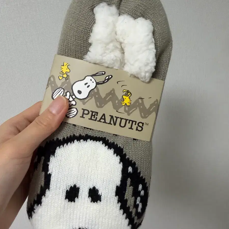 스누피 수면 양말(23-25cm) 그레이