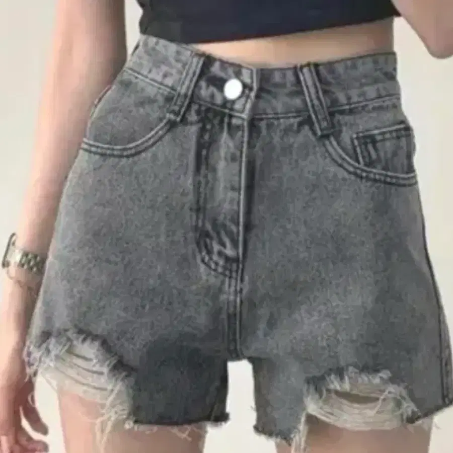 급처) 에이블리 흑청반바지
