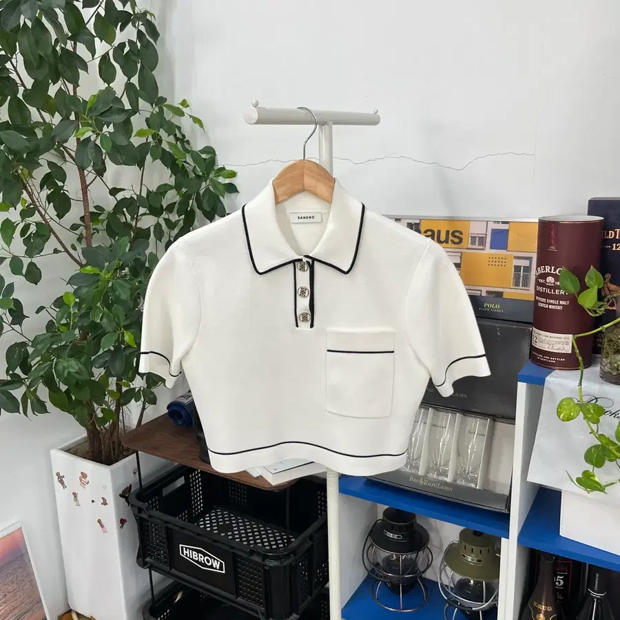 산드로 크롭 폴로 니트탑 1