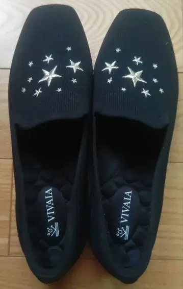 VIVAIA 별 자수 플랫슈즈 블랙 EU38.5-JP24.5cm