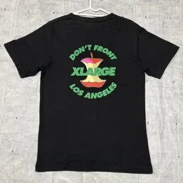 XLARGE 사과 로고 양면 프린트 반팔 T셔츠 블랙 엑스라지