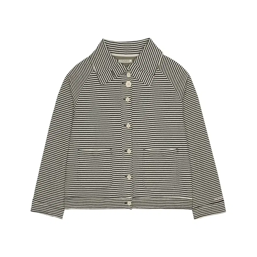 코이세이오 WIDE COLLAR WAFFLE STRIPE SHIRT BLACK