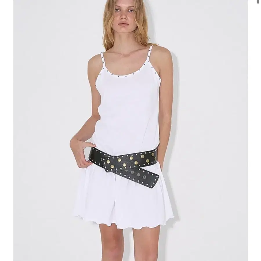폴리수엠 STUDDED JERSEY DRESS 화이트
