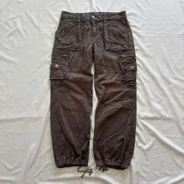 00s 기믹 카고 팬츠 벌룬 팬츠 페이드 아열대 그런지
