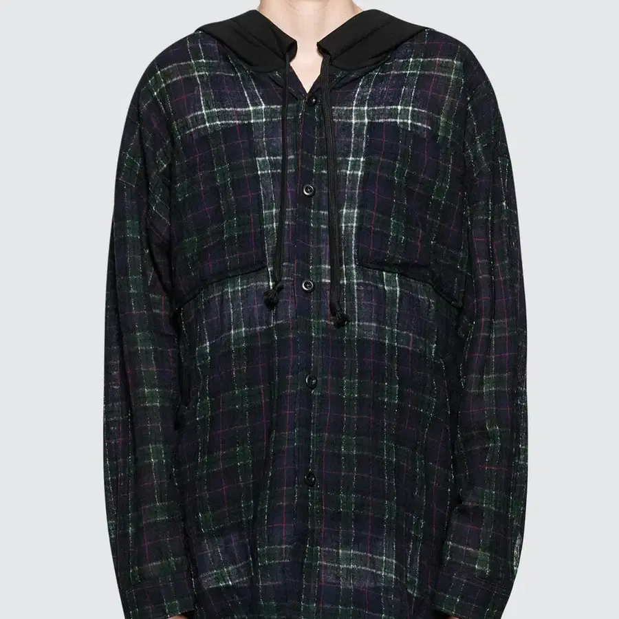 FAITH CONNEXION CHECK HOODED OVER SHIRT