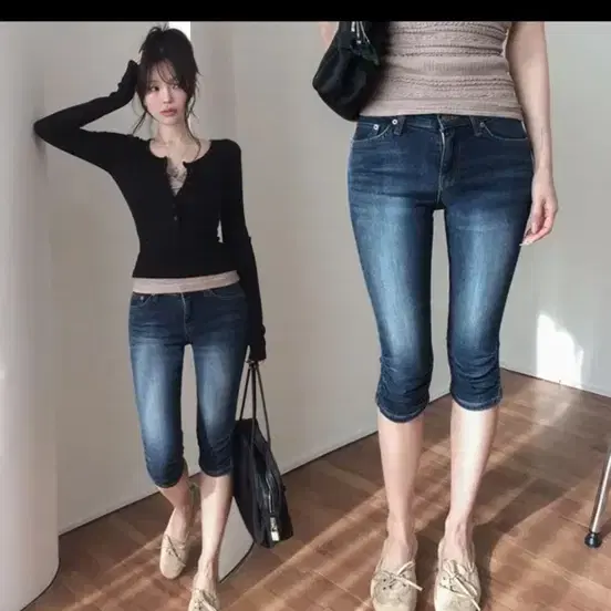 히피나틱/셔링카프리팬츠/L