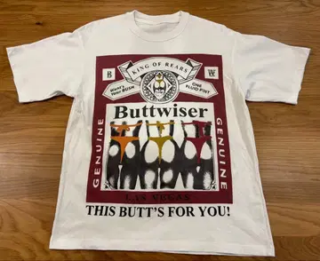 Buttwiser 패러디 티셔츠 화이트 M