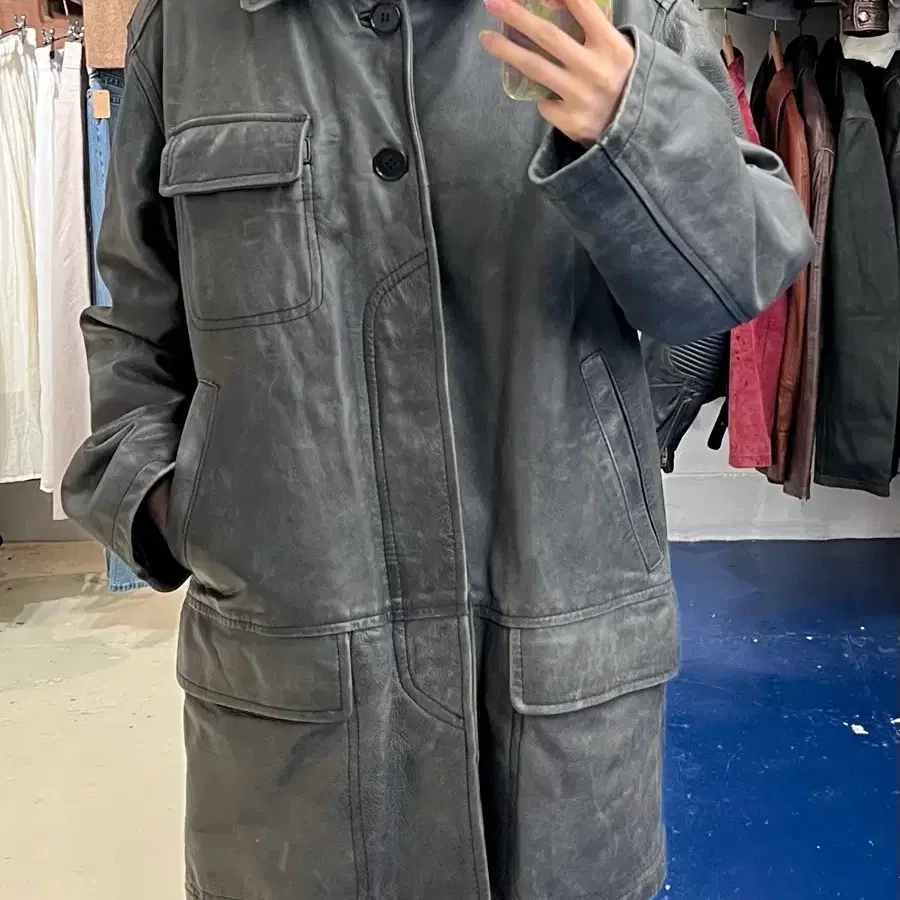 Paul Smith real leather 하프 코트