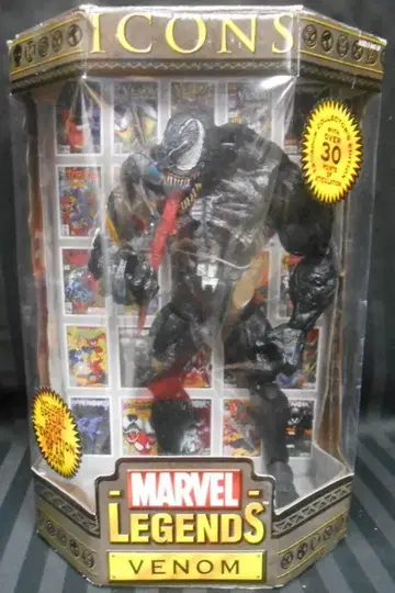 TOYBIZ ICONS !)VENOM ( 마스크 얼굴 / 블랙 스킨 화이트 눈 ) 12인치