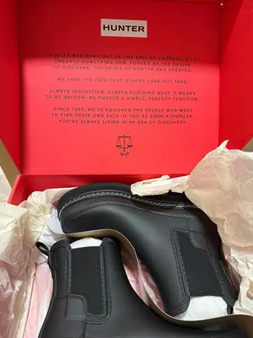 HUNTER 24cm 리파인 스티치 첼시 부츠 레인부츠