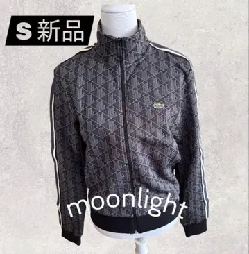 LACOSTE 모노그램 자카드 트랙 자켓 S 사이즈 블랙