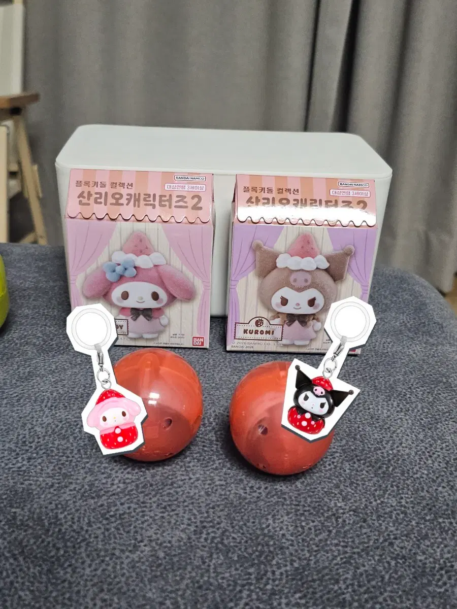 산리오 마이멜로디 쿠로미 딸기메지루시 플록키돌 세트