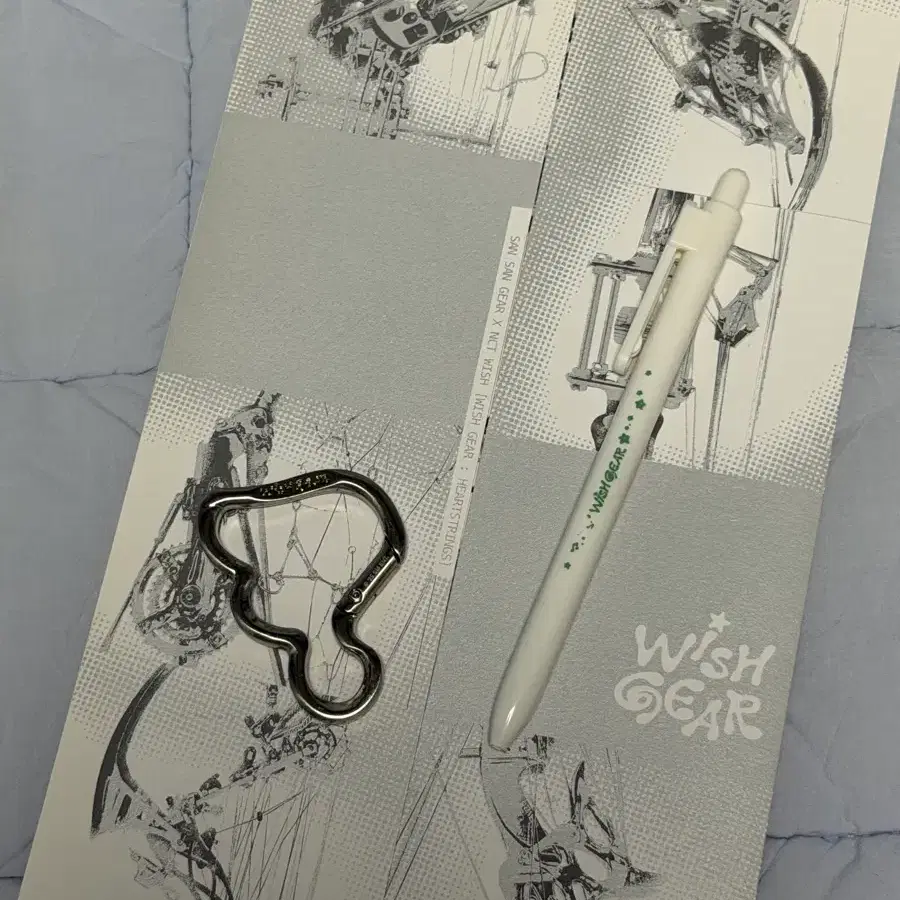 엔시티위시 산산기어 콜라보 팜플렛 볼펜 카라비너 일괄