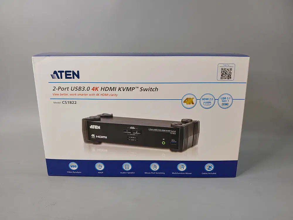 ATEN 2포트 USB 3.0 4K HDMI KVMP 스위치 CS1822