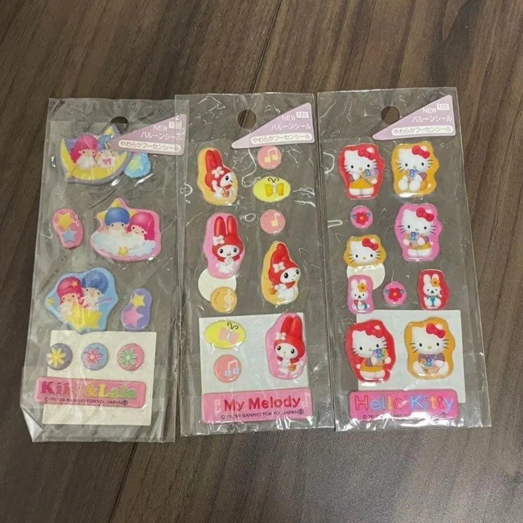산리오 레트로 고전 키티 마멜 키키라라 씰 스티커 3종 세트