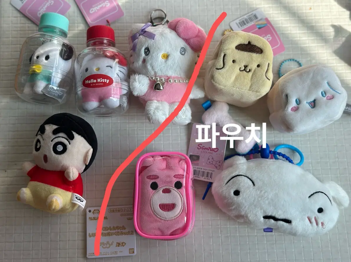 산리오 짱구 캐릭터 인형 파우치