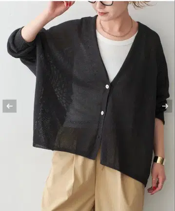 spick&span V넥 돌먼 가디건 블랙