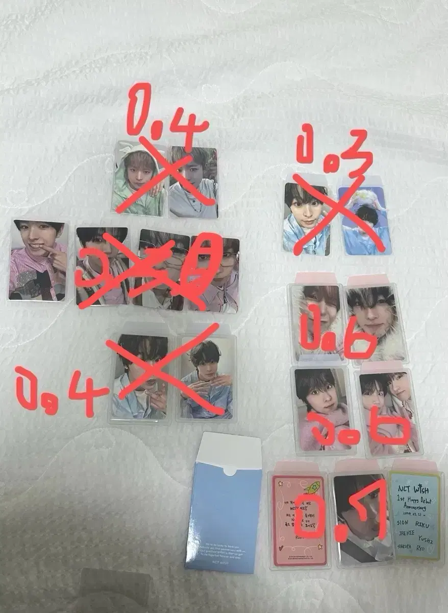 엔시티위시 포카 포토카드 시그 컬러 포토북 초회한정판 1주년 럭키 카드 리쿠 유우시 재희 사쿠야 료 크리스마스 쥬얼